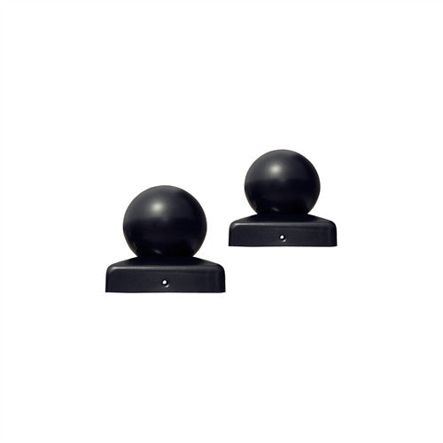 Aleko Small Cap for Driveway Gate Post - 2.5 x 2.5 Inches - Black - Lot of 2