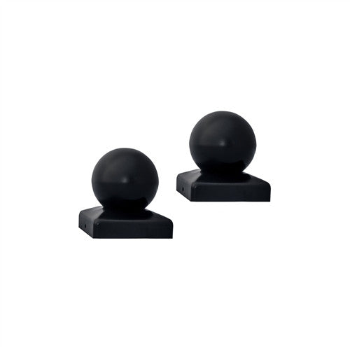 Aleko Small Cap for Driveway Gate Post - 2.5 x 2.5 Inches - Black - Lot of 2