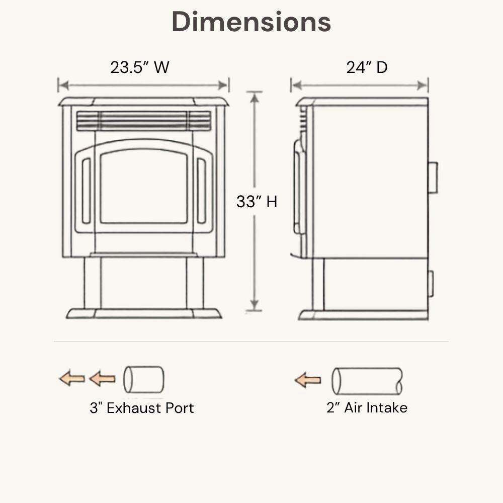 ComfortBilt HP21 24" Black Pellet Stove