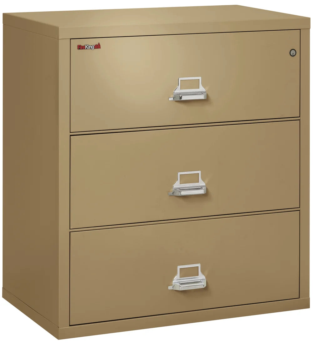 FireKing 3-Drawer 38" Wide 1-Hour Rated Lateral Fireproof File Cabinet