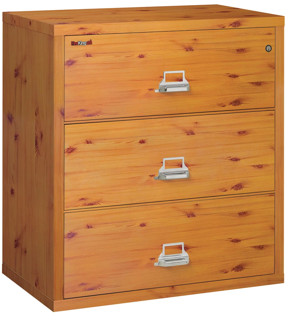 FireKing 3-Drawer 38" Wide 1-Hour Rated Lateral Fireproof File Cabinet