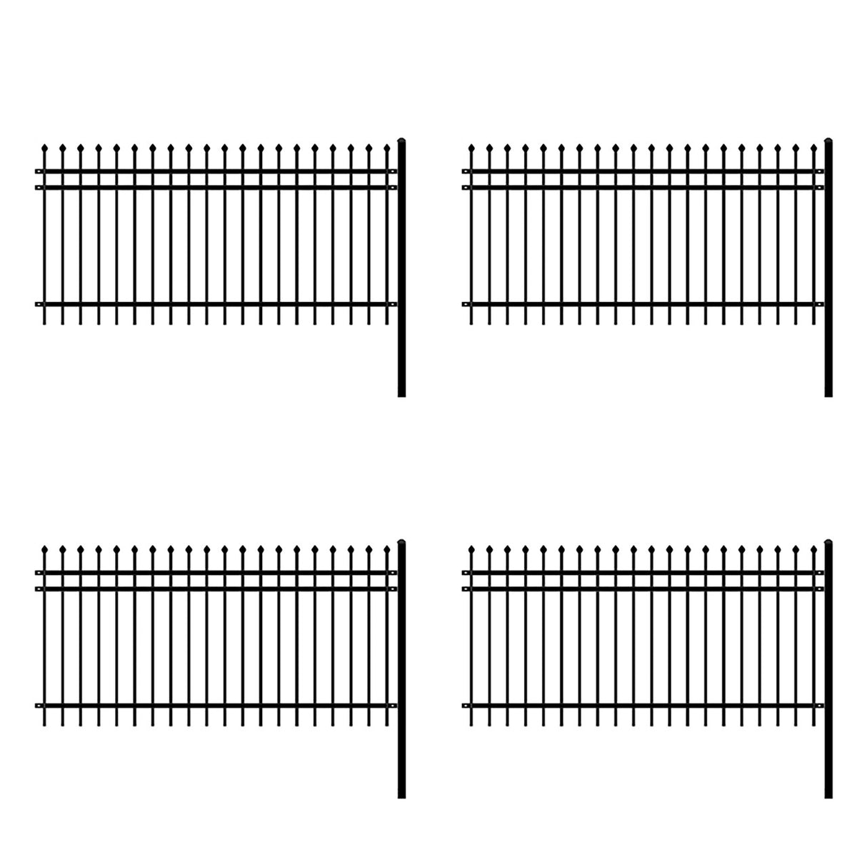 Aleko DIY 4-Panel Steel Fence Kit – ROME Style – 8x4 ft. Each