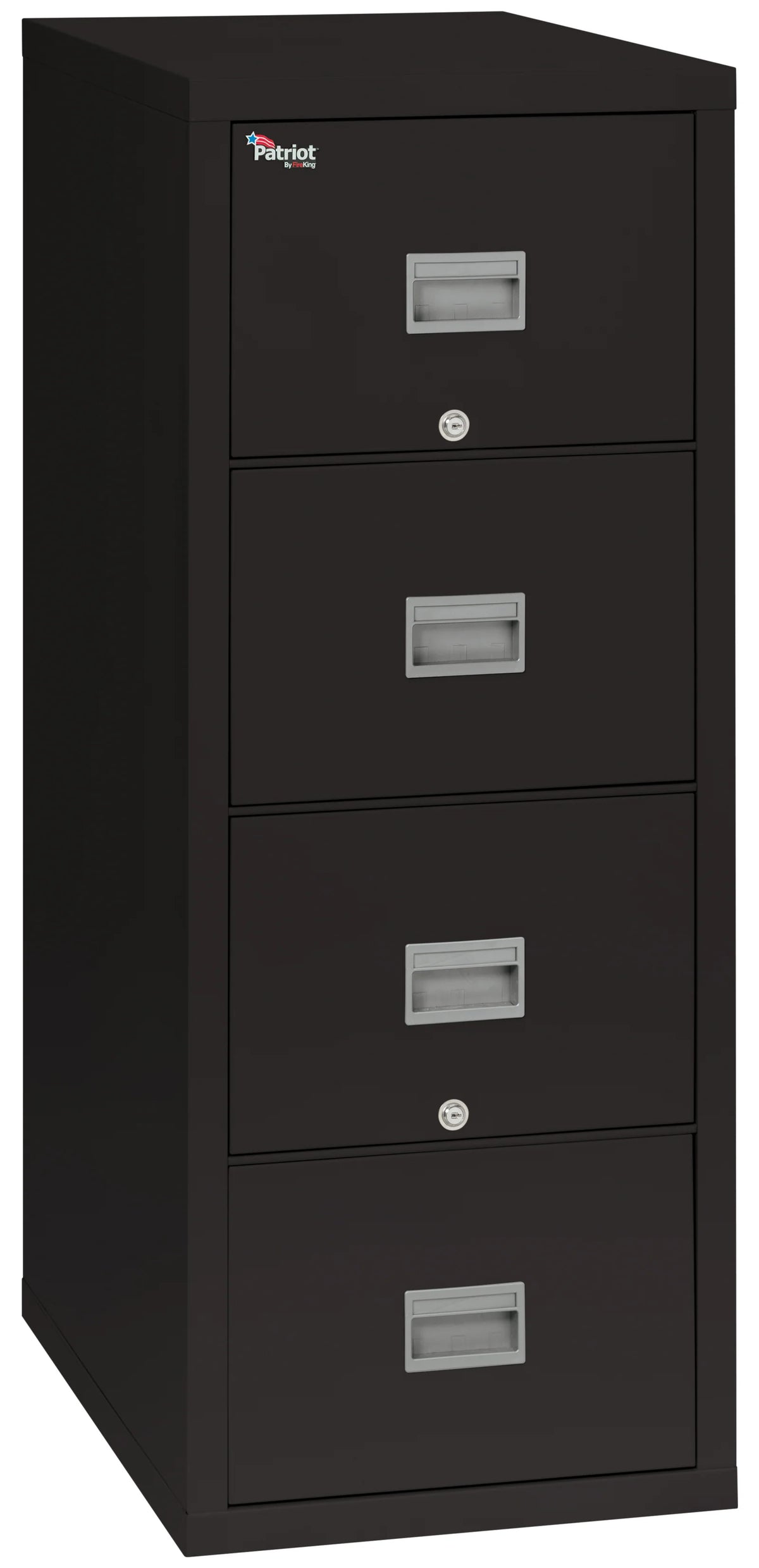 FireKing Patriot 4-Drawer 25" Deep 1-Hour Rated Fireproof File Cabinet, Letter & Legal