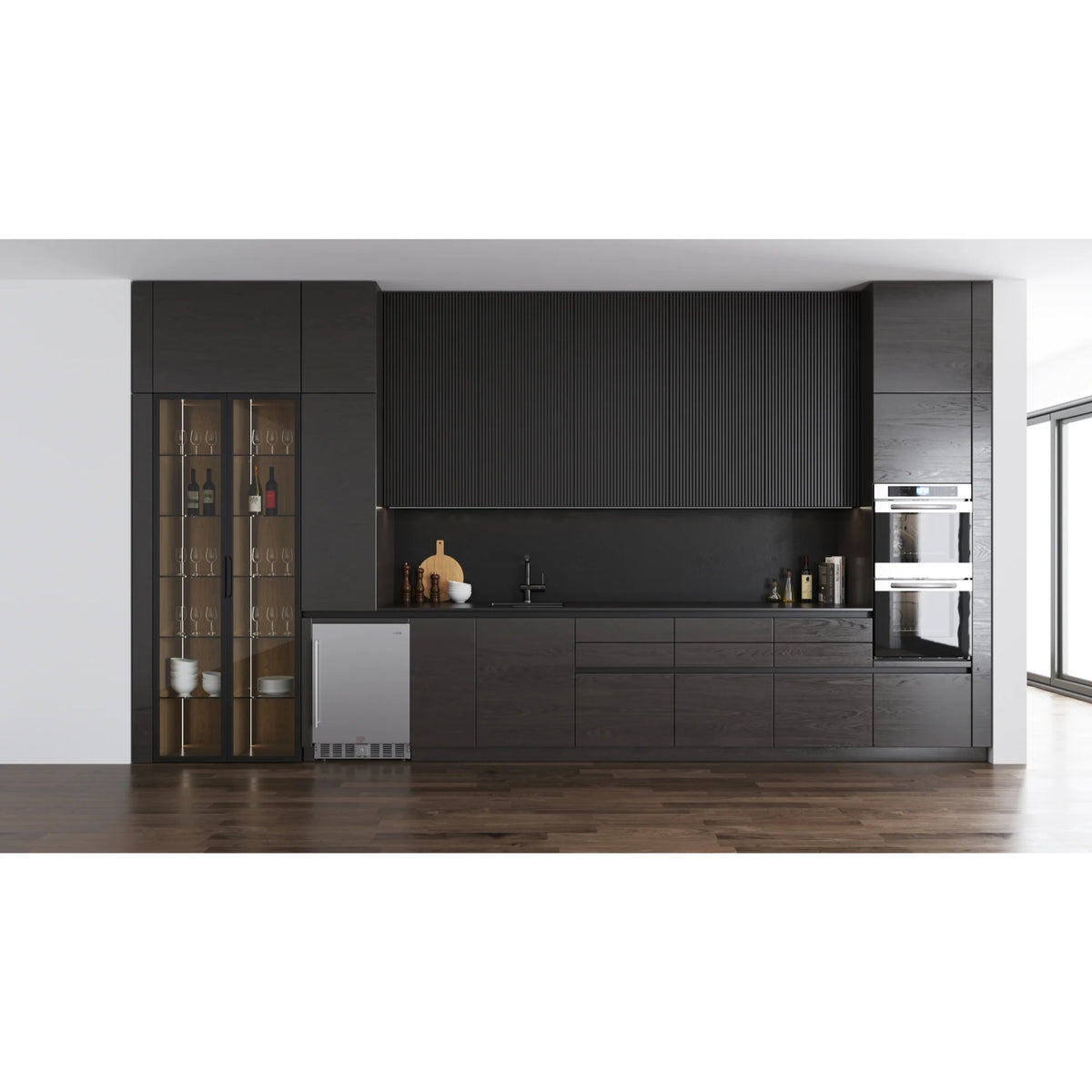 23.4 in. Stainless Steel, Solid-Door Built-In Refrigerator and Beverage Cooler, 5 Cu. ft.