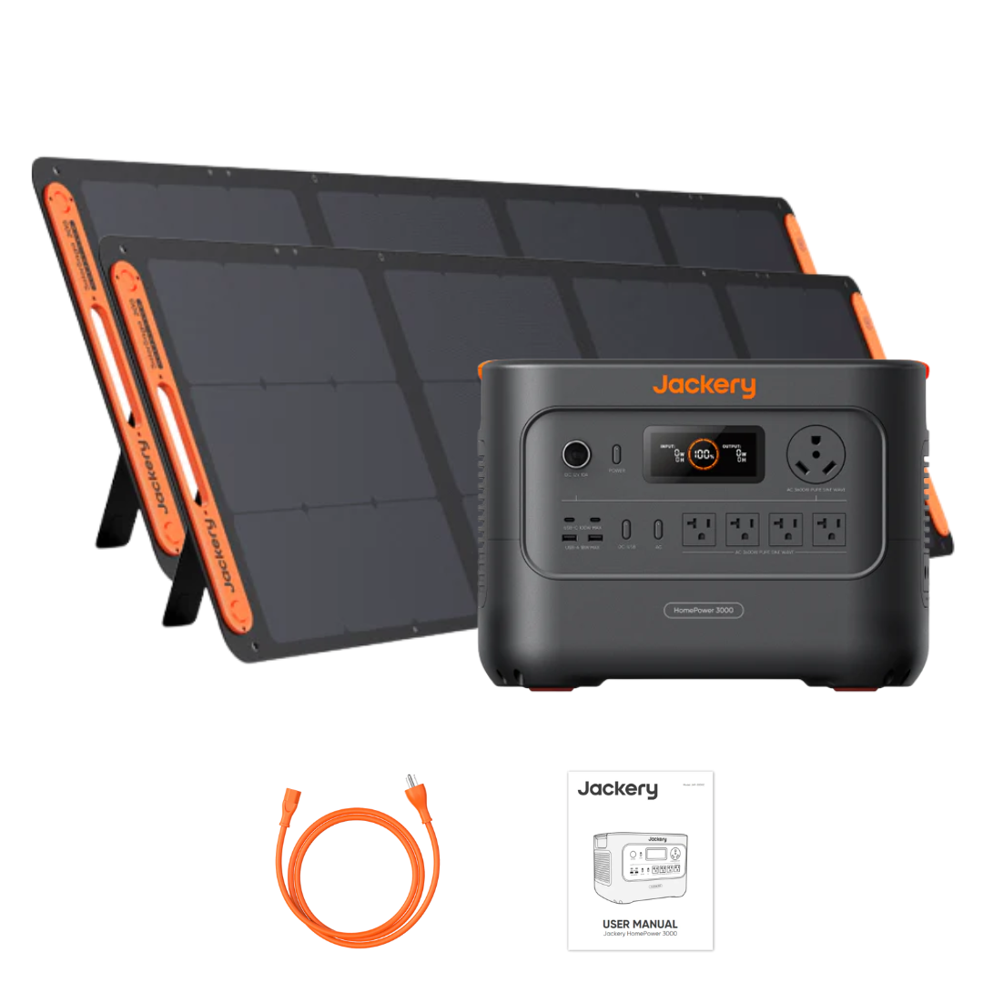 Jackery HomePower 3000 Solar Generator + 2 x SolarSaga 200W Portable Solar Panel