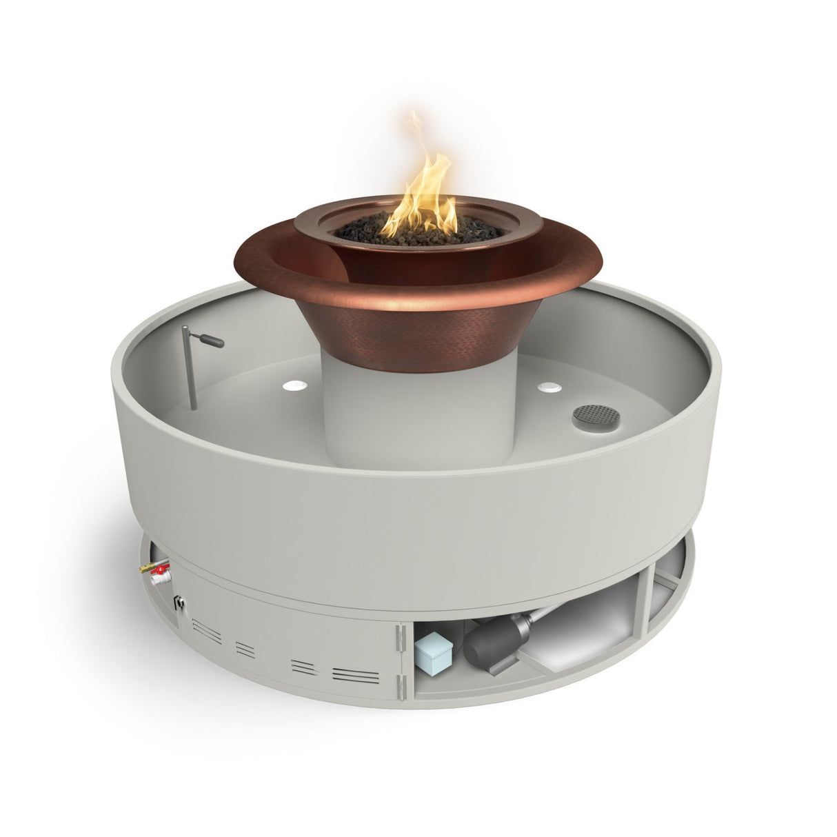 The Outdoor Plus Olympian Round 360° Copper Fire & Water Bowl plus Free Cover