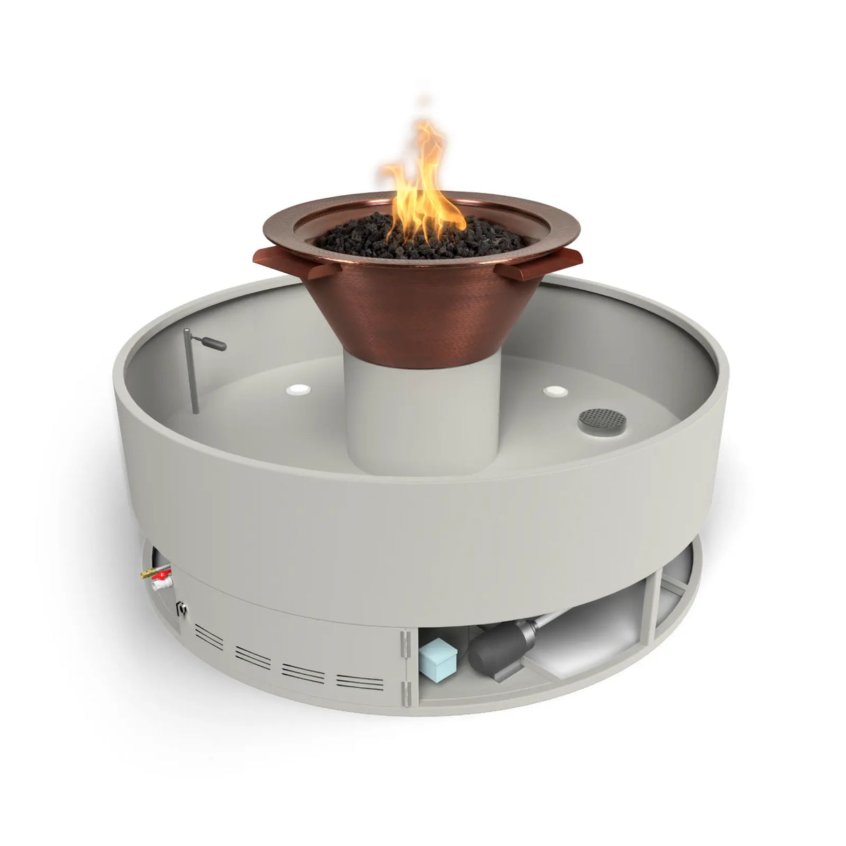 The Outdoor Plus Olympian Round 4-Way Copper Fire & Water Bowl plus Free Cover