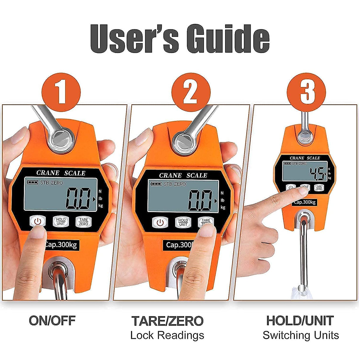 SellEton SL-931 Portable Industrial Hanging Scale 600lb x 0.2(lb) / 300kg x 0.1(kg)