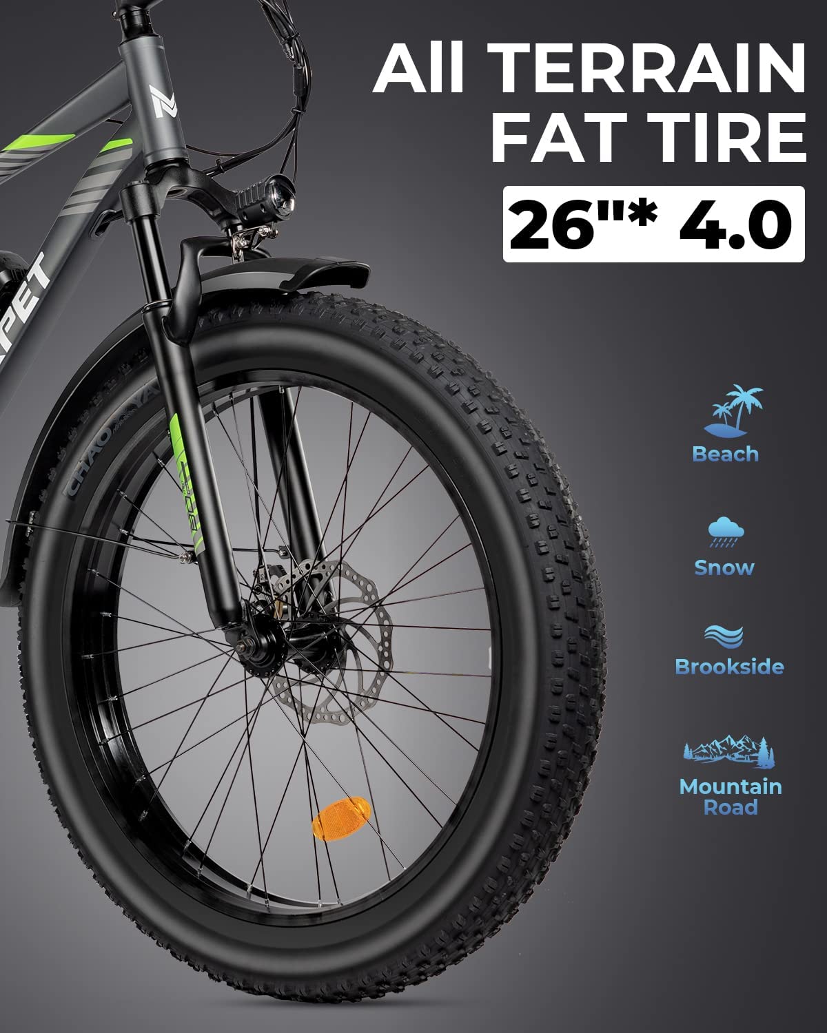 Mukkpet Suburban 750W Fat Tire Electric Bike