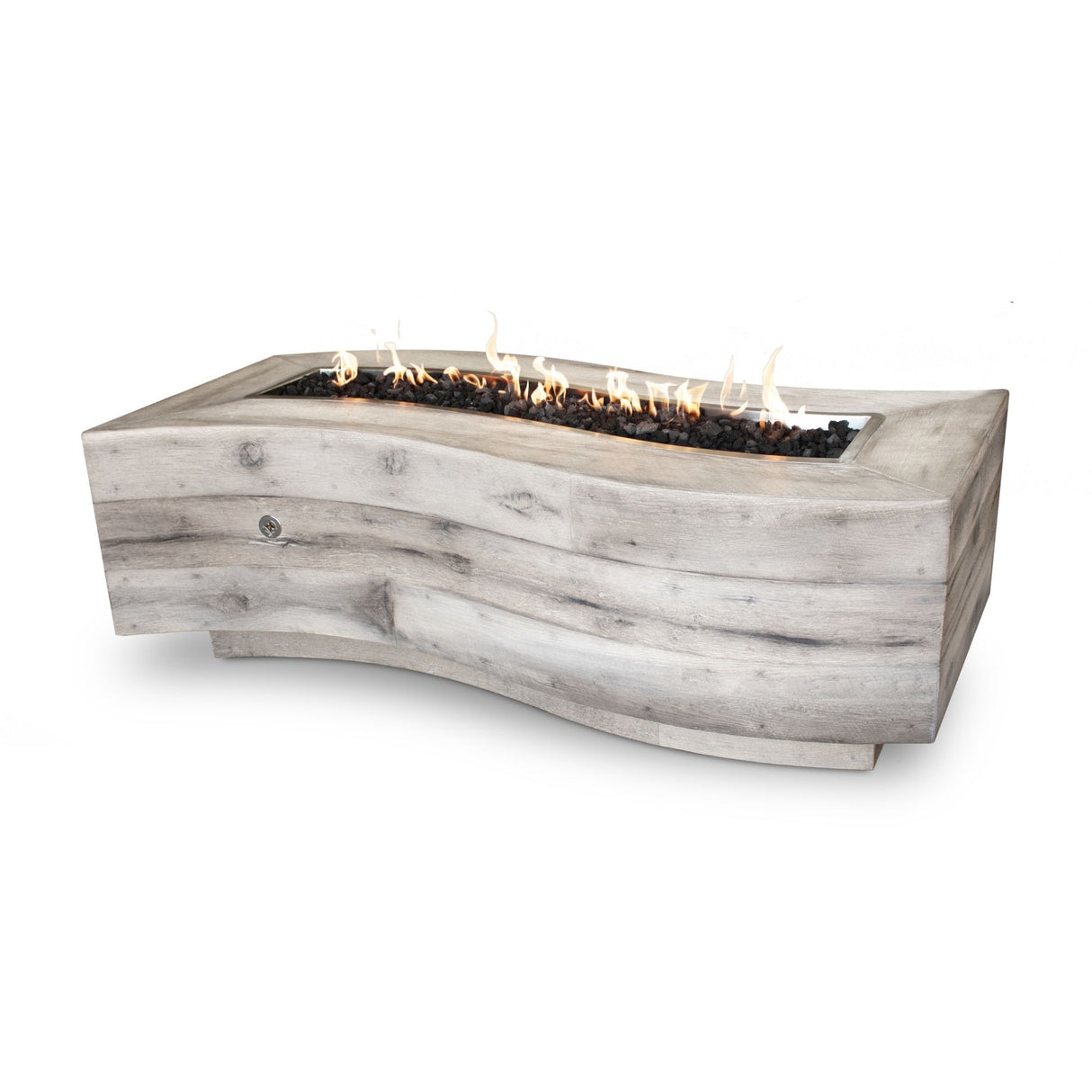 The Outdoor Plus Big Sur Wood Grain Concrete Fire Pit plus Free Cover
