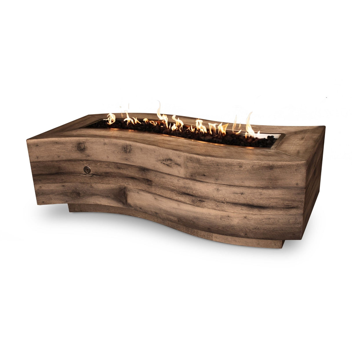 The Outdoor Plus Big Sur Wood Grain Concrete Fire Pit plus Free Cover
