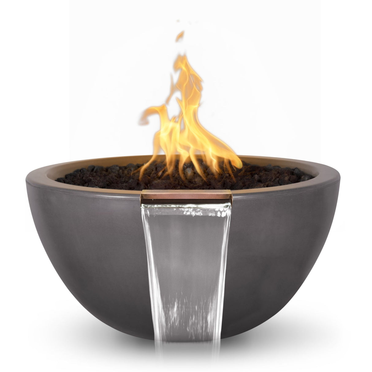 The Outdoor Plus Luna Concrete Fire & Water Bowl plus Free Cover