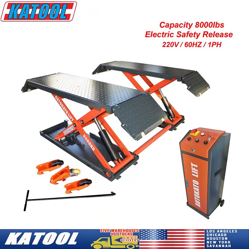 Katool KT-X85 8000lb Mid Rise Scissor Lift - Electric Lock