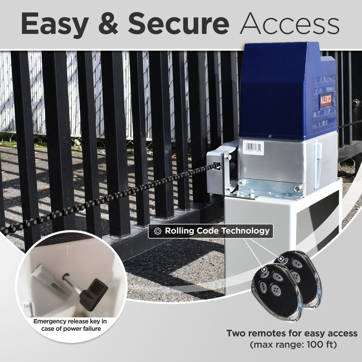 Aleko Sliding Gate Opener - AC2000 - Starter Kit