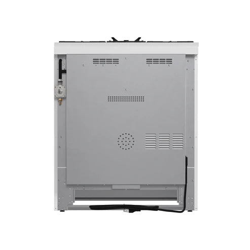 FORNO Espresso Leonardo 30" 5 cu. ft. Gas Range in White with Antique Brass Handles, FFSGS1116-30WHT