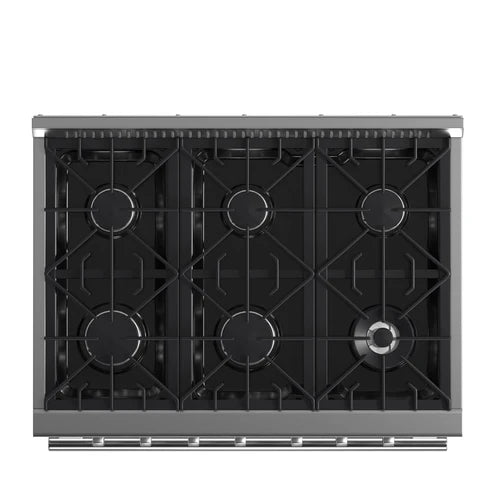 FORNO Galiano 36" 5.36 cu. ft. Gas Range with 6 Italian Burners in Stainless Steel, FFSGS6244-36