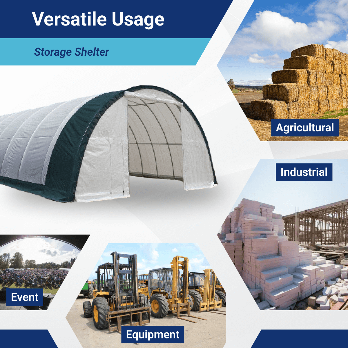 Single Truss Arch Storage Shelter W20'xL42'xH12'