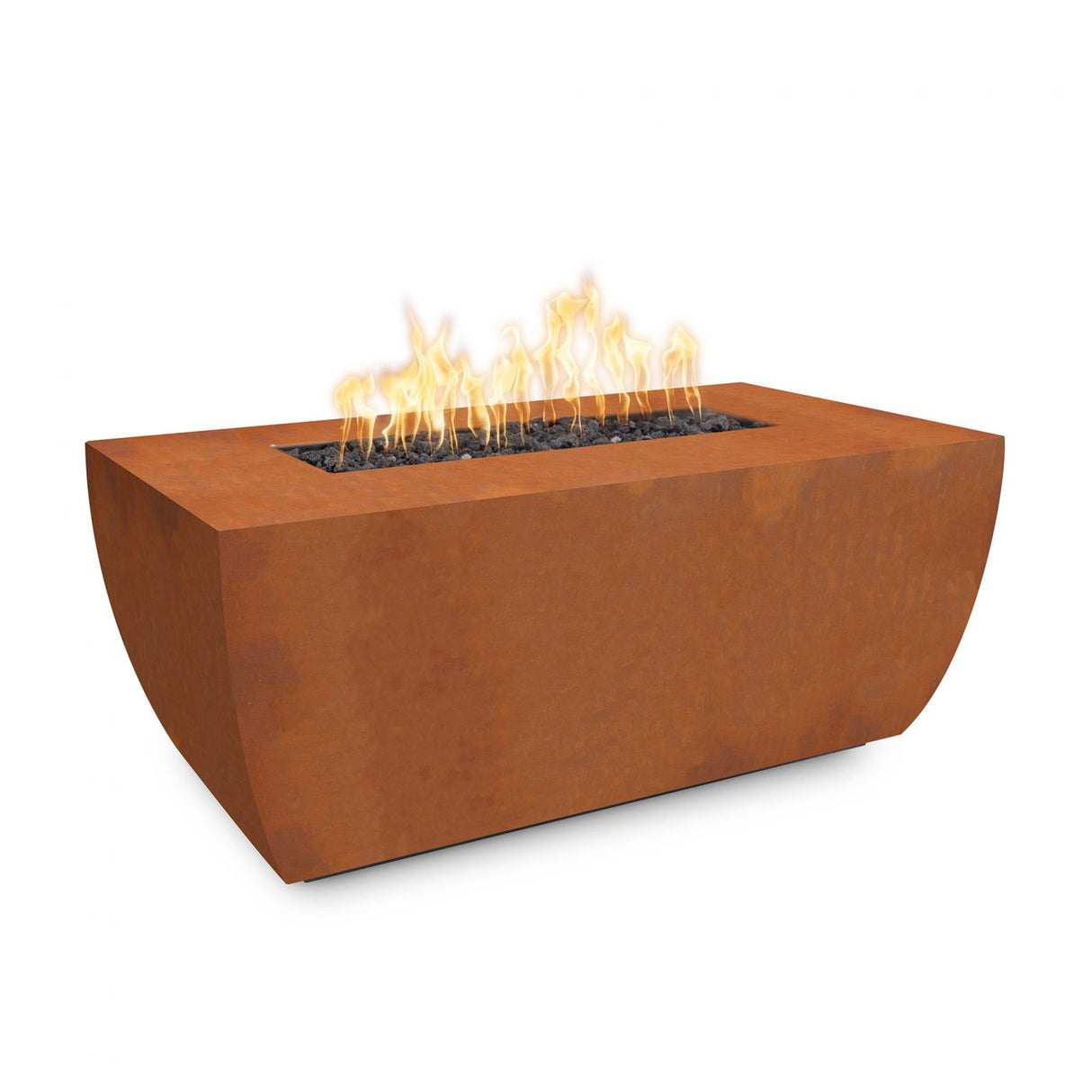 The Outdoor Plus Avalon Linear Metal Fire Pit - 15" Tall plus Free Cover