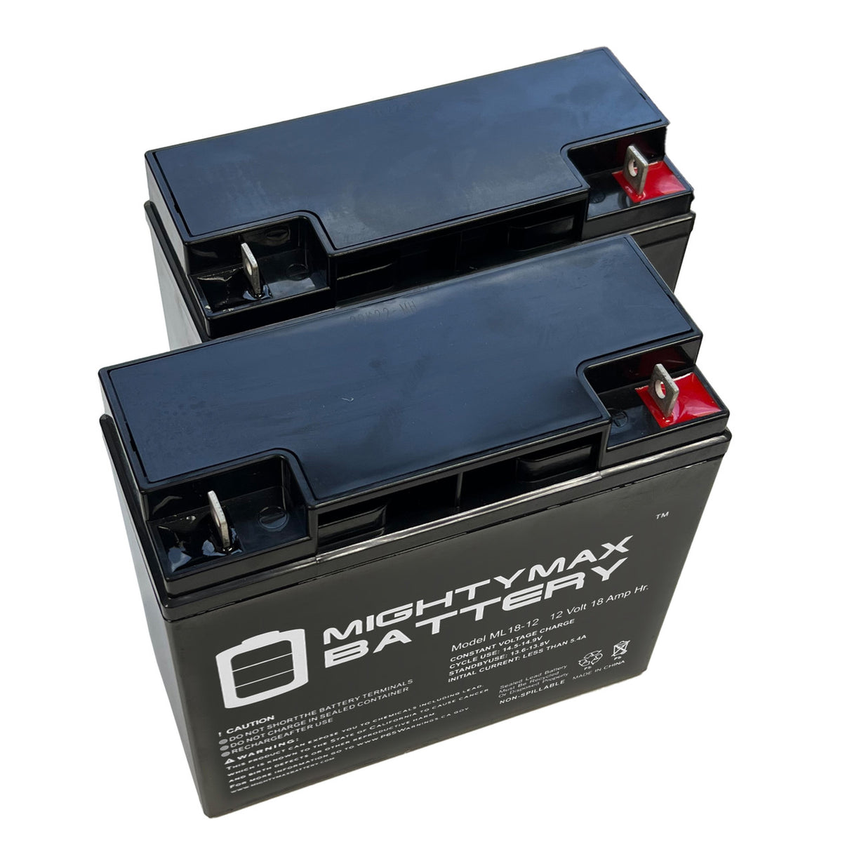 Aleko Battery for Gate Opener - 18AH - Set of 2