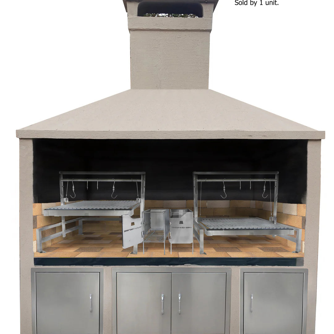 Tagwood BBQ Insert Style Argentine Santa Maria Wood Fire & Charcoal Gaucho Grill without firebricks | BBQ09SS -