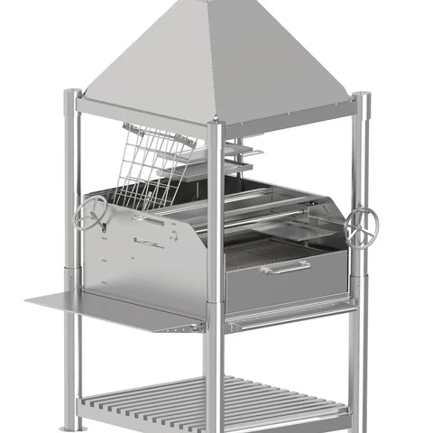 Argentine Santa Maria BBQ Grill All Stainless Steel with Brasero and Accessories Tagwood BBQ12SS