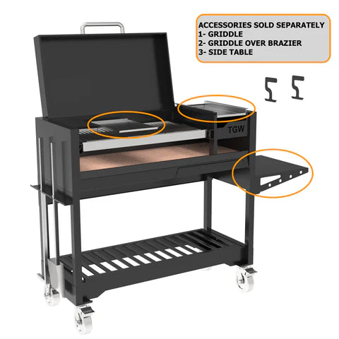 Argentine Style Grill Tagwood BBQ18SI 556 sq. in. of Grilling Surface and Adjustable Round Grates
