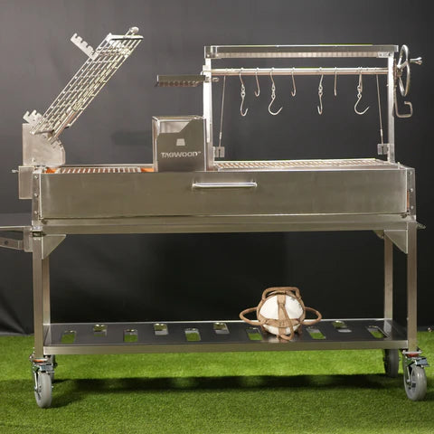 Premium XL Stainless Steel Charcoal Grill Tagwood BBQ26SS - 2600 sq. in. of Grilling Space