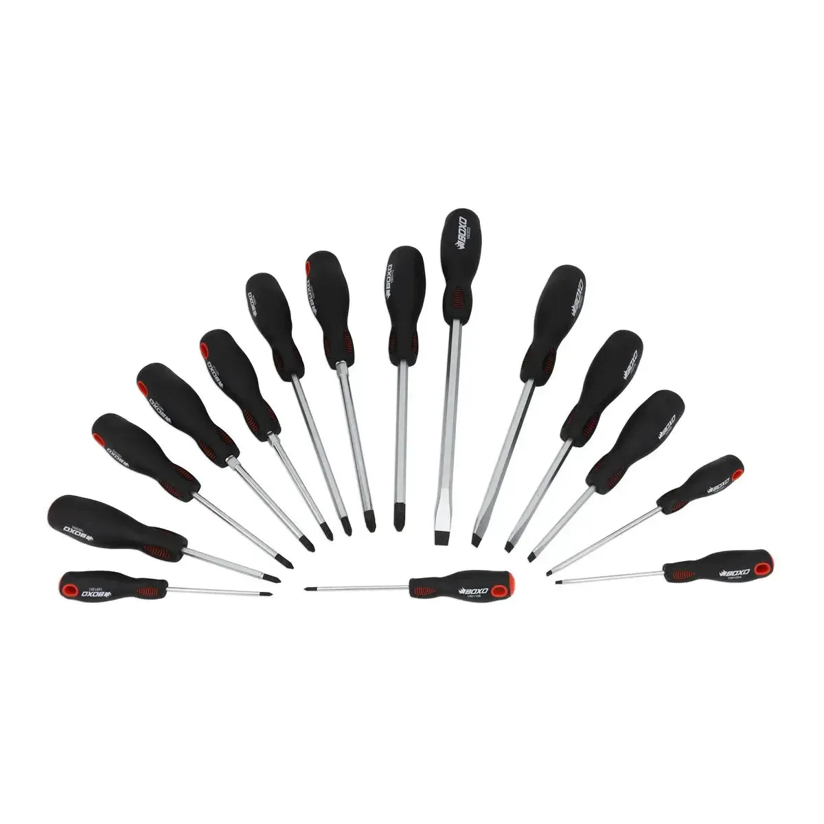 Boxo 15-Piece Slotted, Phillips & Pozi Tip Screwdriver Set | 2/3rd EVA Foam