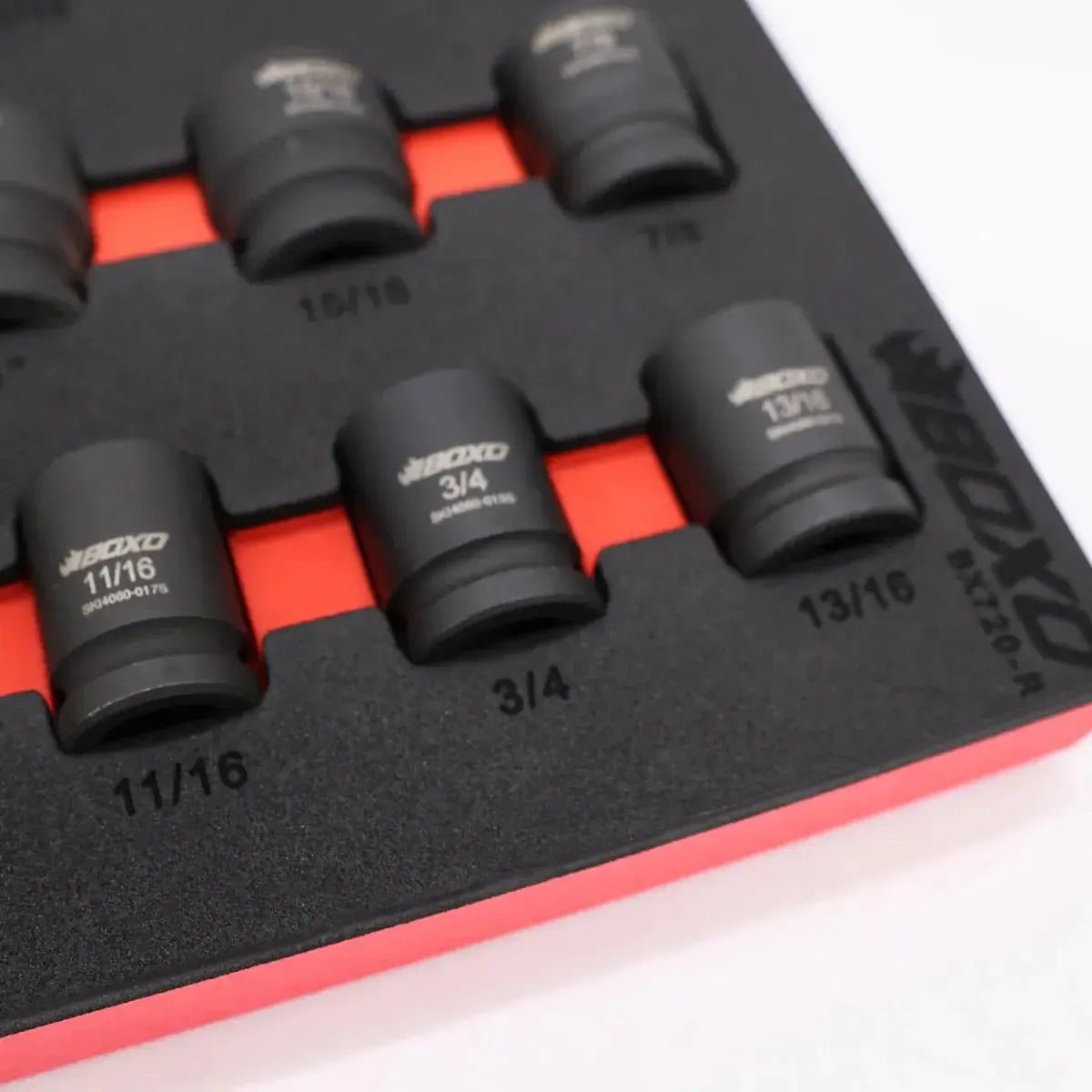 Boxo 28-Piece 1/2" Drive SAE Impact Socket Set | 2/3 Drawer EVA Foam