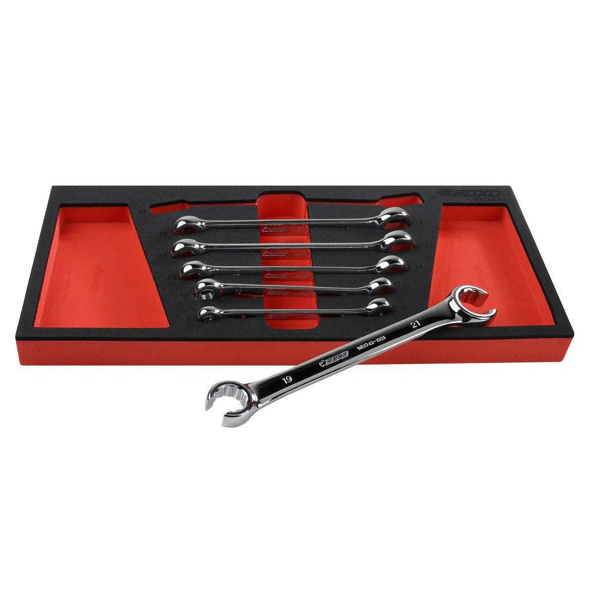 Boxo 6-Piece Metric 6-Point & 12-Point Flare Nut Wrench Set | 1/3rd EVA Foam