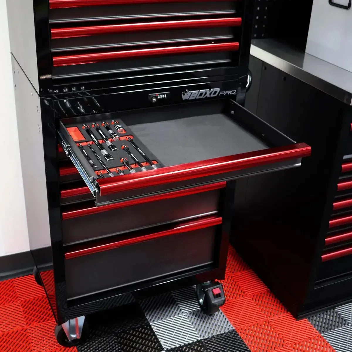 Boxo 11-Piece Master Quick Release Locking Extension Bar Set | 1/3 Drawer EVA Foam