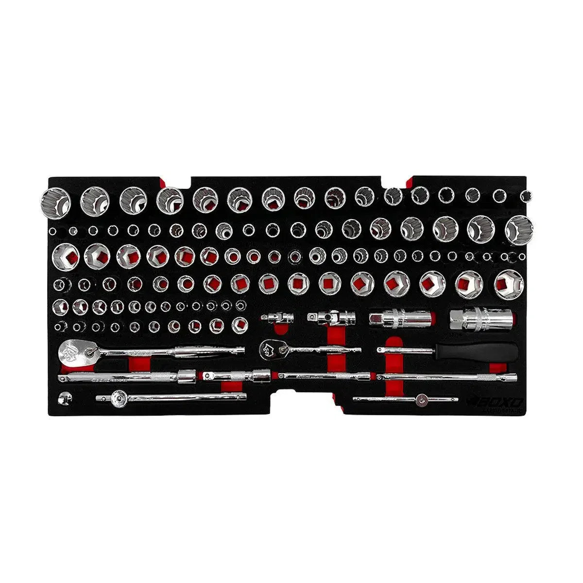 Boxo 159-Piece Metric and SAE Combo 3-Drawer Hand Carry Tool Box