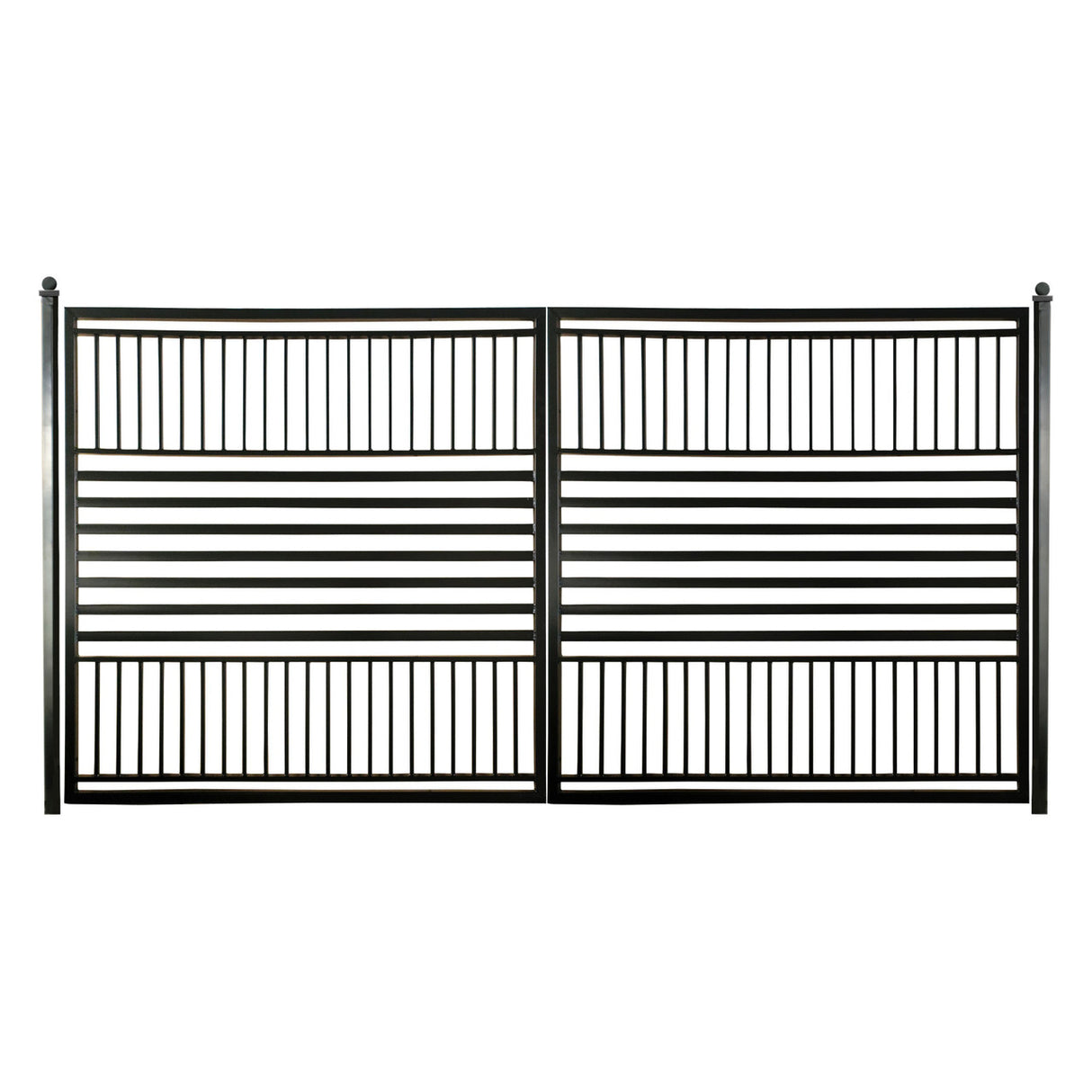 Aleko Steel Dual Swing Driveway Gate - Barcelona Style - 14 x 6 Feet