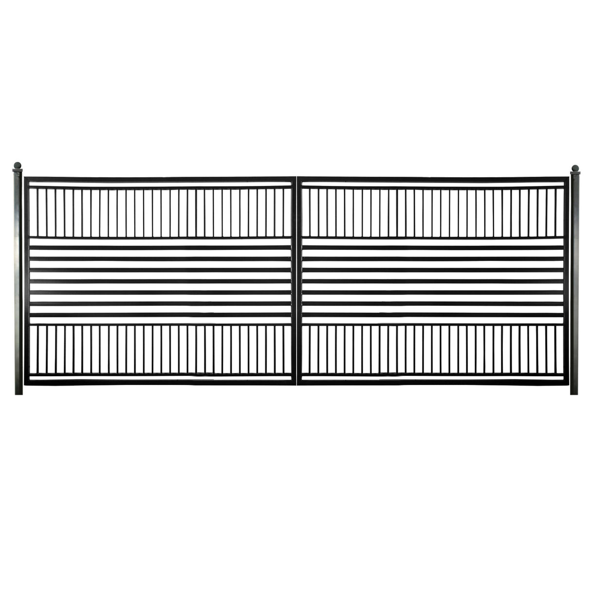 Aleko Steel Dual Swing Driveway Gate - Barcelona Style - 18 x 6 Feet