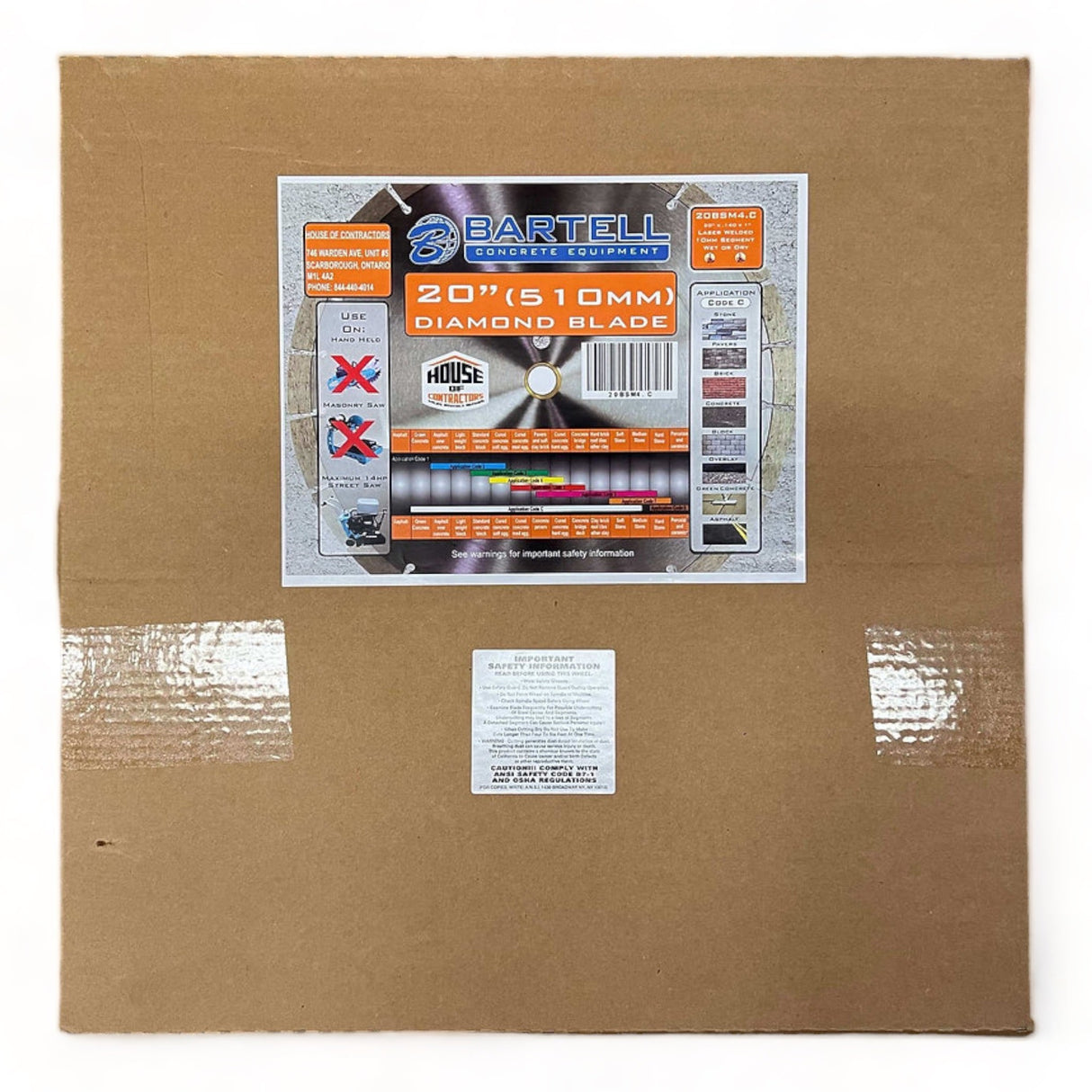 Bartell 20 Inch Combination Diamond Blade