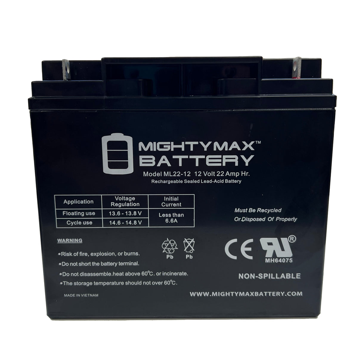 Aleko Battery for Gate Opener - LM130 - 22AH - Set of 2