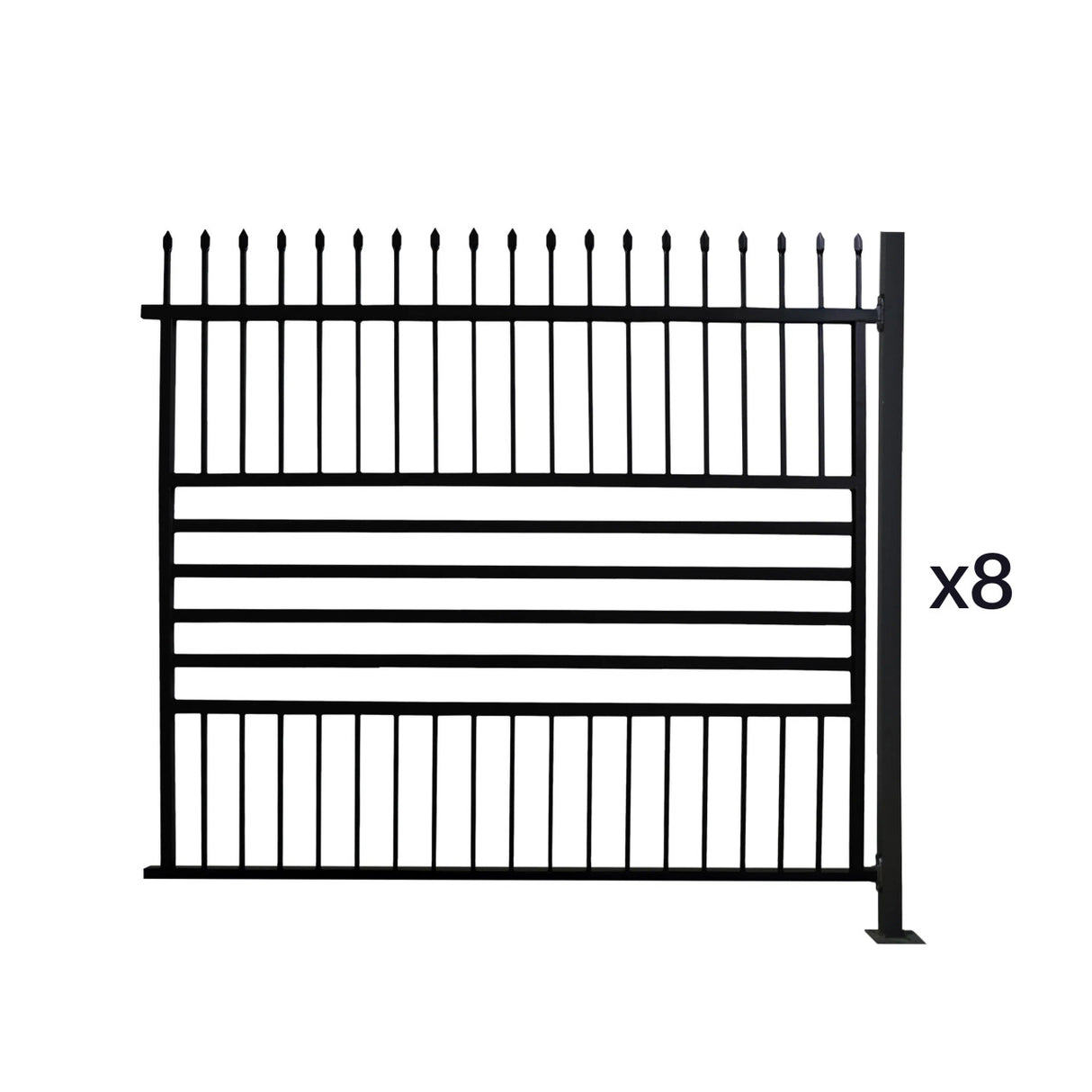 Aleko Commercial Grade 8-Panel Galvanized Steel Fence Kit - Berlin – 8x6 ft. (each)