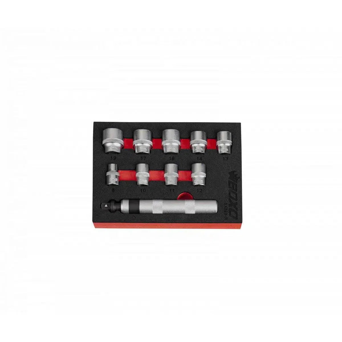 Boxo 10-Piece 3/8"-Drive Impact Driver Set with Special Rounded Head Fastener Sockets | 1/9th EVA Foam