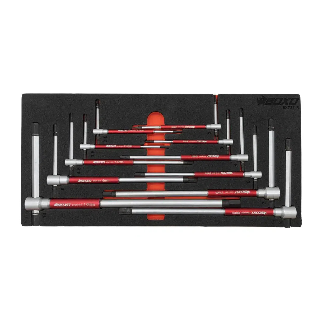 Boxo 11-Piece 3-Way Metric Socket T-Handle Wrench Set | 1/3rd EVA Foam