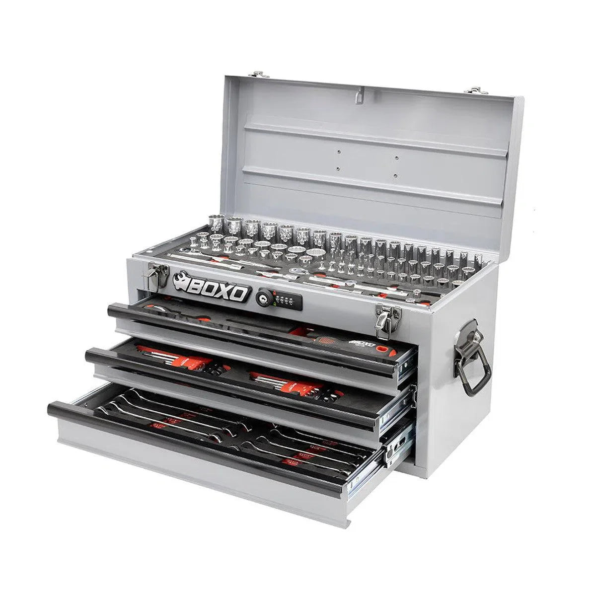 Boxo 133-Piece Metric 3-Drawer Hand Carry Tool Box