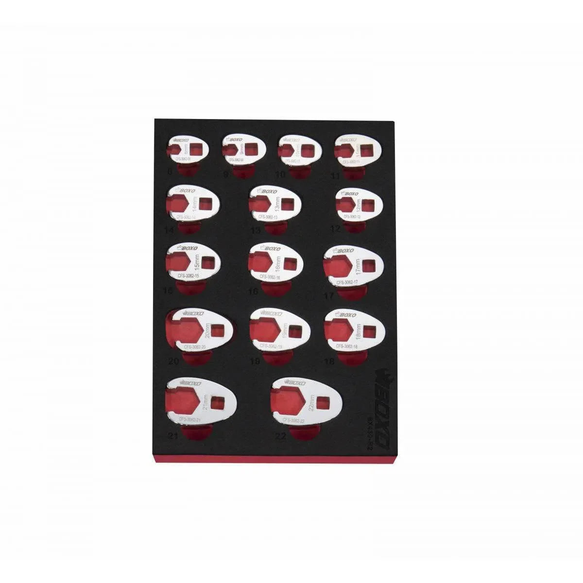 Boxo 15-Piece Metric 3/8" Drive Crow Foot Wrench set