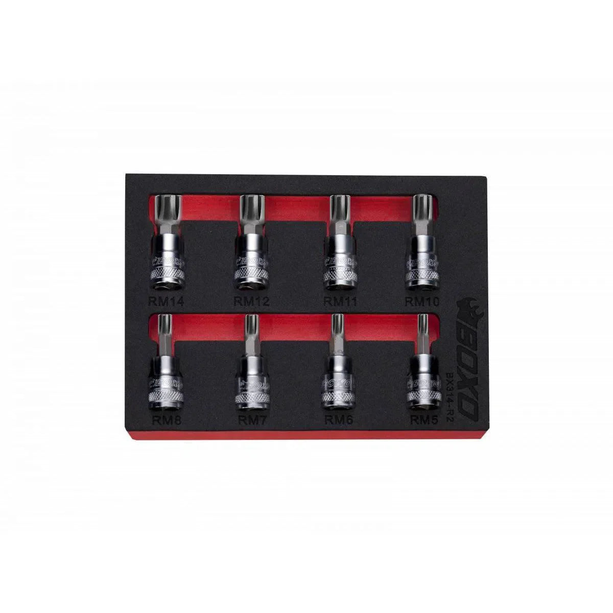Boxo 8-Piece 3/8" Drive Ribe Bit Socket Set | 1/9th EVA Foam