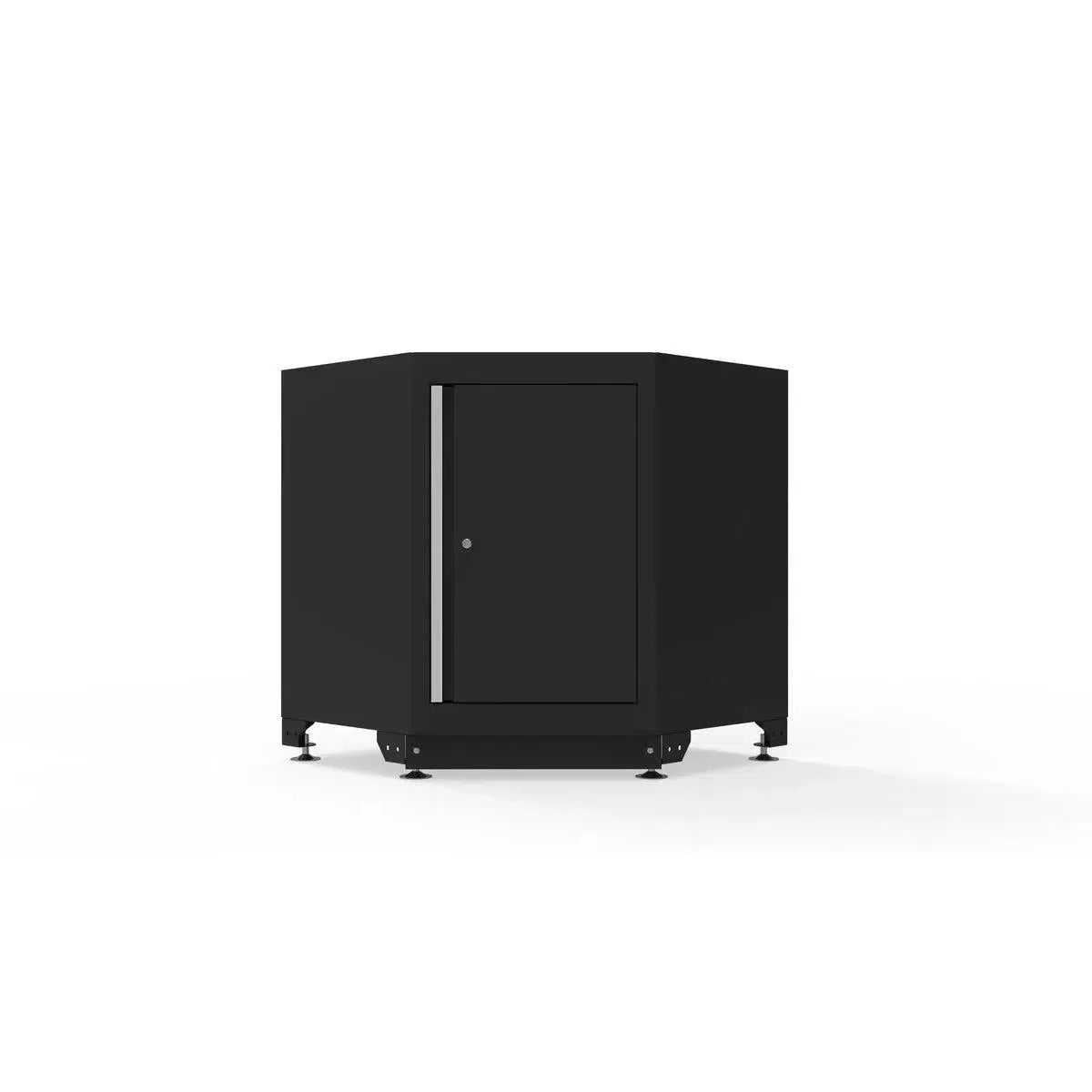 Boxo Corner Cabinet with Aluminum Handle, Dark Grey