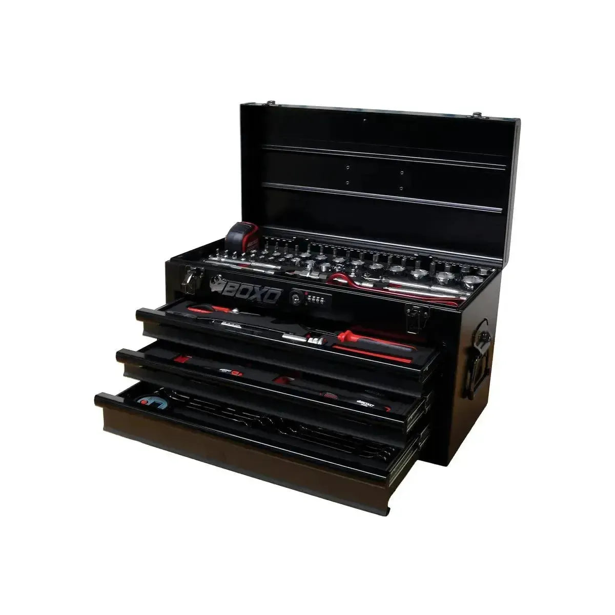 Boxo MotoBox | 103-Piece Metric Motorcycle 3-Drawer Hand Carry Tool Box