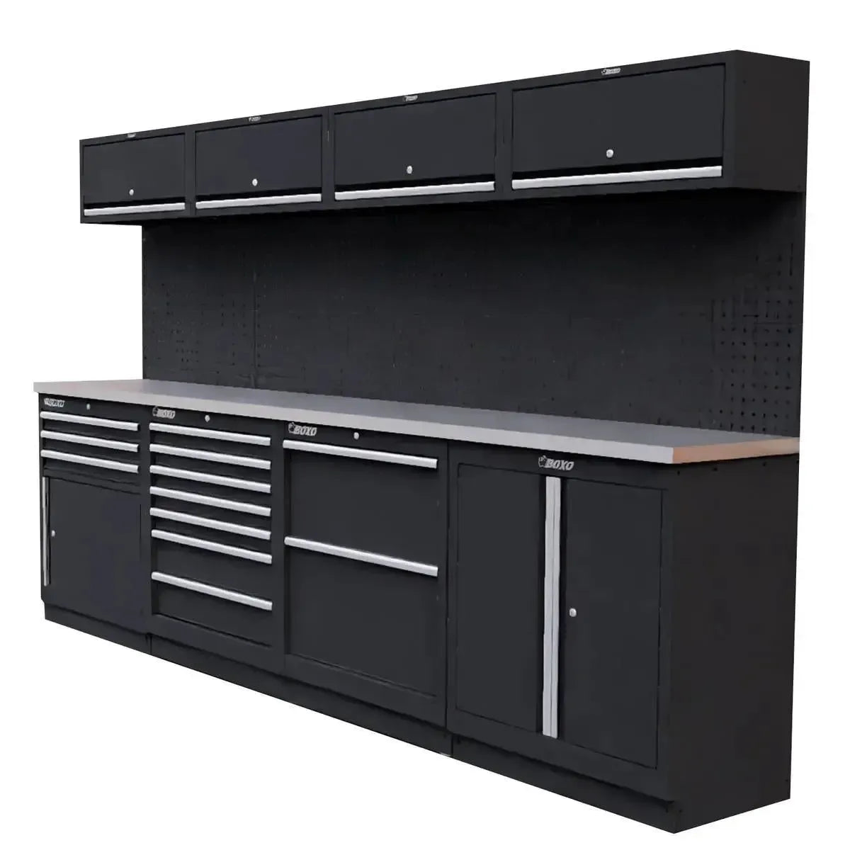 Boxo OSM Series | 104" 17-Piece Professional Organized Storage Modules Build Out | 11-Drawers, 6-Cabinets