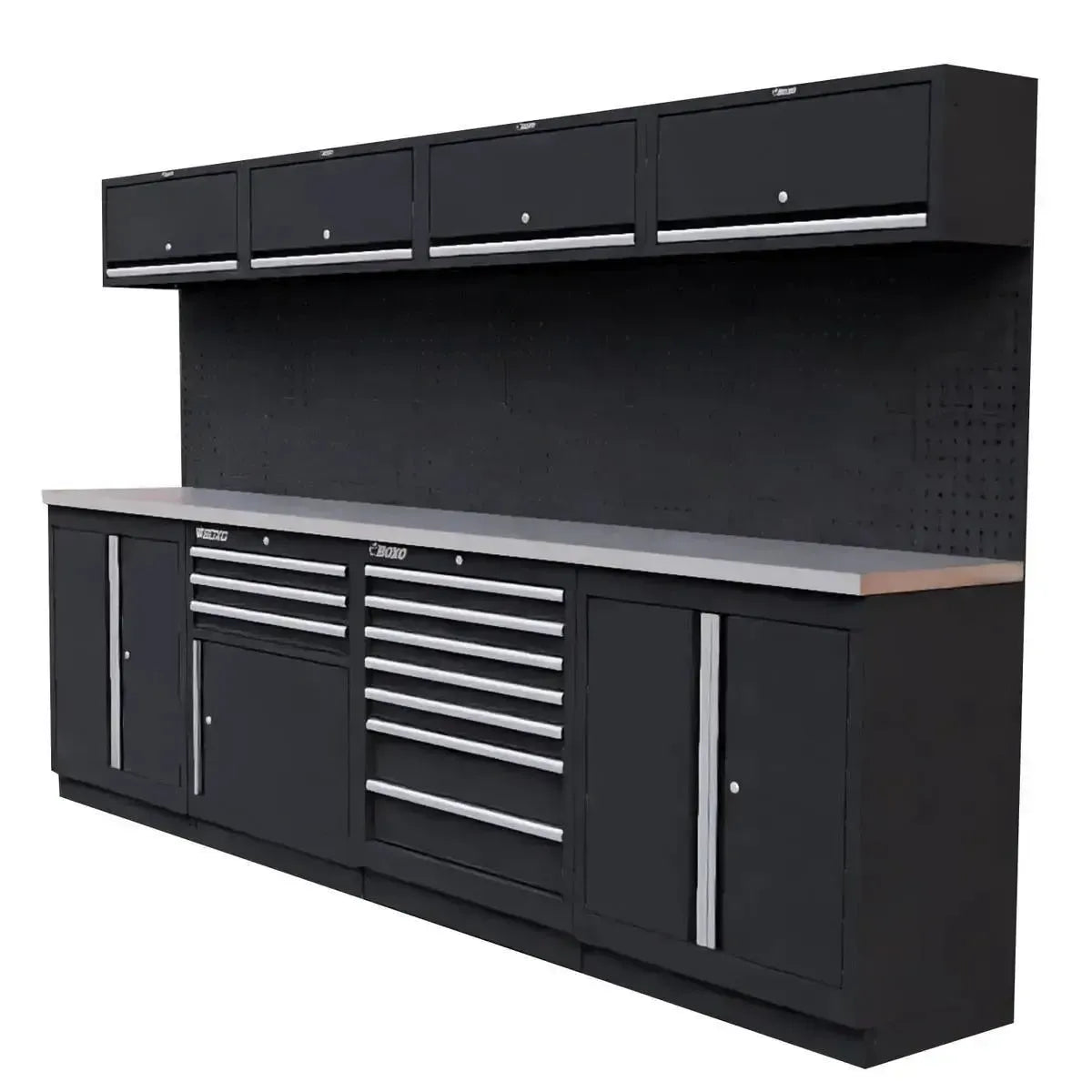 Boxo OSM Series | 104" 20-Piece Professional Organized Storage Modules Build Out | 10-Drawers, 7-Cabinets