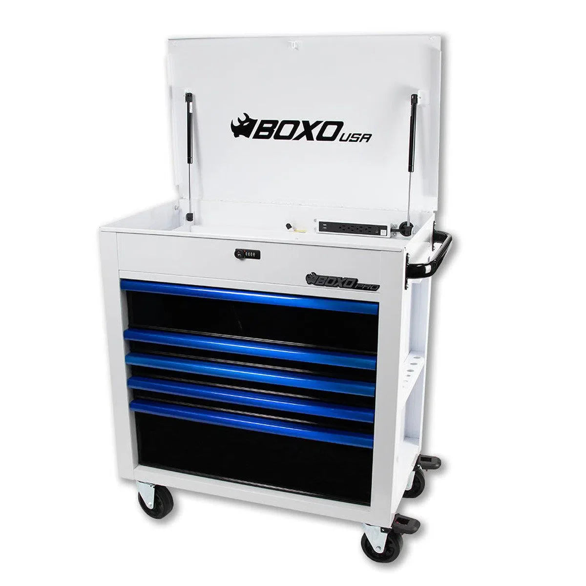 Boxo Pro Series | 35" 5-Drawer Flip-Top Service Cart Tool Box