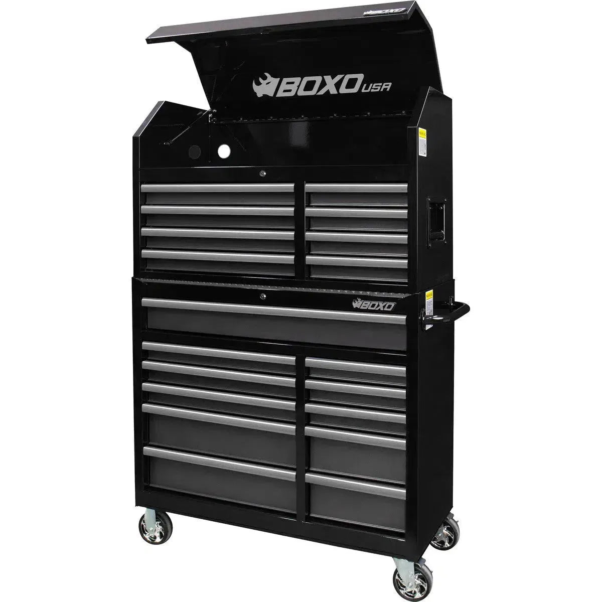 Boxo Tech Series | 41" 19-Drawer Rolling Tool Box | Black