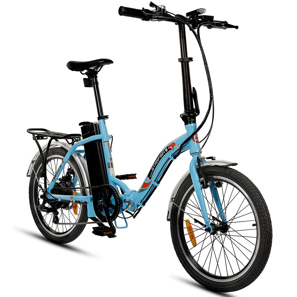 UL Certified-Ecotric 20inch Blue Starfish portable and folding electric bike