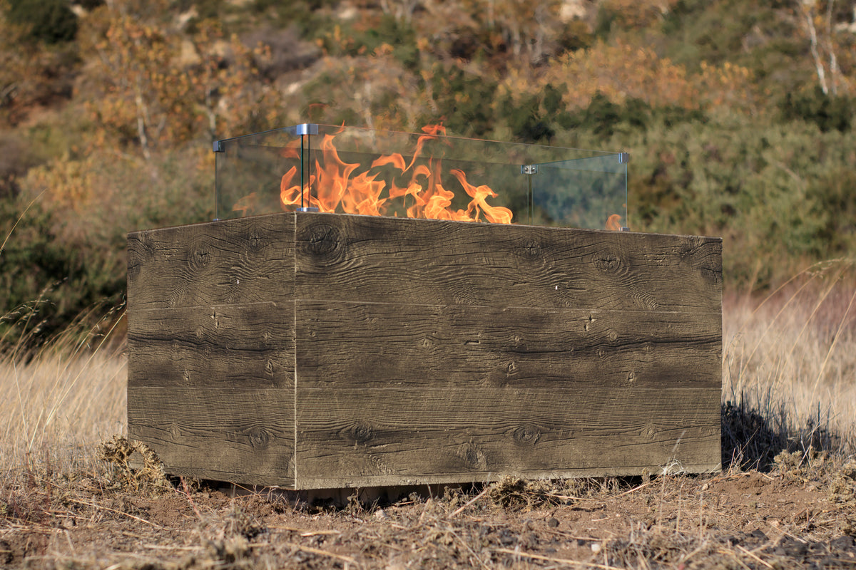 The Outdoor Plus Catalina Wood Grain Fire Pit
